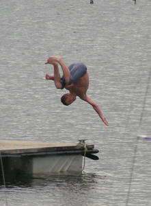 Tom flipping into action