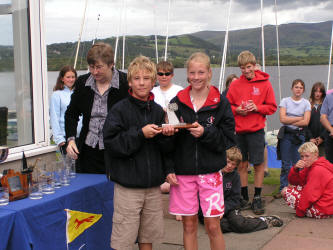 Mirror Challenge winners (Under 15) - Juliet and Richard Long, Plymouth