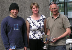 Steve and Andy receving trophy from Judith Currie